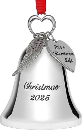 37001 Brand Holiday Jingle Silver Christmas Bell Ornament 2025 Collectible Wonterful Life