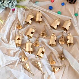Ke-20-bells-cone Brand Krati Exports Soul Bells Vintage Cutwork Iron Bohemian Decor Indian Gold