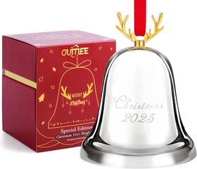 Brand Oumee 707933613962 2025 Annual Christmas Bell Silver Ornaments For Tree