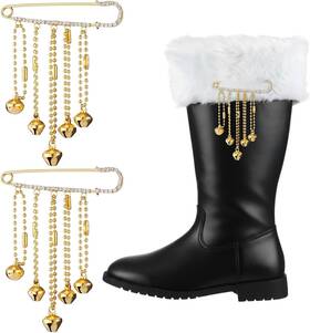 Lic-suncalla-5672 Brand Suncalla 2 Pcs Christmas Santa Claus Boots Brass Bells For Halloween