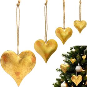 Bells4 Brand Tivddikun Christmas Decorations Set Of 4 Bells For Decoration Metal Heart