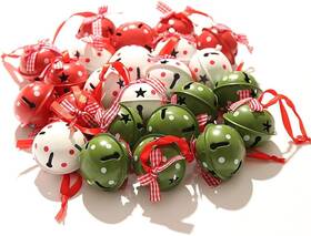 Rxz001 Brand Zsail Christmas Jingle Bells 24 Pcs Craft With White&red&green