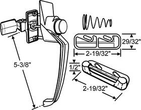 17-82w Brixwell Push Button Latch Set White Tie Down Type Fits Door 5/8 To 1-1/4in Thick Handle