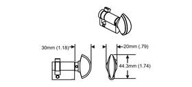 850-3637365 Brixwell 90 Degree Thumbturn Insert Cylinder Cresent Knob For 2-1/4in Door 40.5 F42 Sn