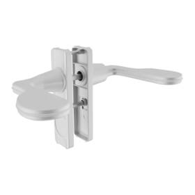 900-7323w Brixwell Lever Latch Set With Night Lock Reversible Aluminum Handle White Finish