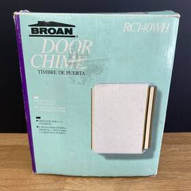 Rc140wh Broan 026715070978 Door Chime Bell Retro White With Gold Sides