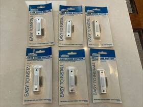 C815 Broan Vintage Chime Button Lot Of 6 Brand New Sealed Nos Silver