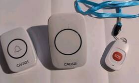 Cacazi 011603003260 Wireless Doorbell Plug-in Receiver Waterproof Push Button With 1000 Ft Oper
