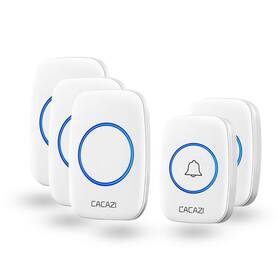 Cacazi 011603003390 Wireless Doorbell Kit Waterproof Push Button With 1000 Feet Operating 5 Lev