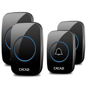 Cacazi 011603003413 Inch Wireless Doorbell Kitplug-in Receiverelderly Pagerwaterproof Push Button Wit