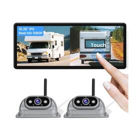 X1026awt-2 Caivideo Dual Wireless Backup Cameras System With 10.26 Inch 1080p Hd Ips Touch Screen-no