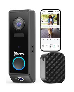 Ml012 Camstro Doorbell Camera Wireless 2k Dual Lens Video With Chime Outdoor Sec