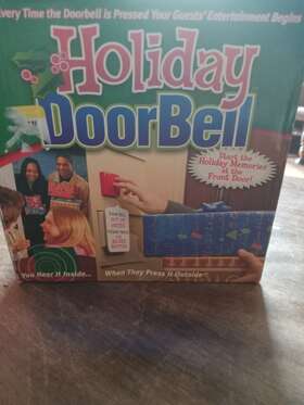 Rd8625r Can You Imagine Christmas / New Years Big Red Button Holiday Doorbell Sign - Battery Operated