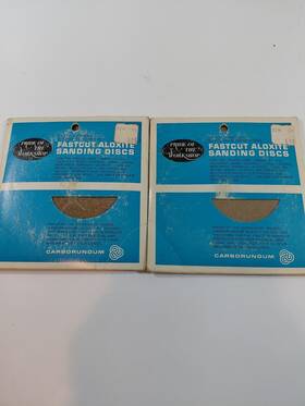 D525 Carborundum Vintage Fastcut Aloxite Sanding Discs - 2 Packs 4 Inch X 1/4