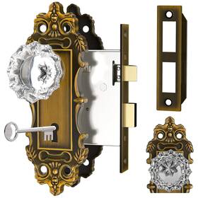 Ceymio 635408121615 Gold Dummy Door Knobs Interior Brass 2 Pack Doorknob Crystal Glass Closet Doo