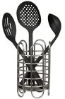 Ch30620 Home Basics Satin Nickel Cutlery Holder Perfect Storing Silverware Designed