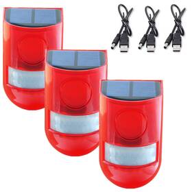 Sl02-3 Chunhee Solar Sound And Light Alarm Outdoor Motion Sensor 129db Siren Ale