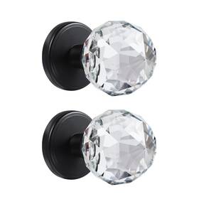 Clctk 653858389539 2 Pack Crystal Glass Dummy Door Knobs Inactive Round Half-dummy Knob Se