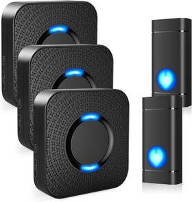 B26prousb-2t3 Cotinse Wireless Doorbell Waterproof Chime Kits 3 Plug In Receivers And 2 Pus