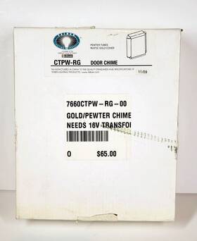 Craftmade 095521900151 Designer Door Chime Pewter Tubes Rustic Gold Cover Ctpw-rg New