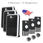 Dc-us-0501 3 Wireless Doorbell Door Chime Kit Loud Sound Receiver Waterproof Button