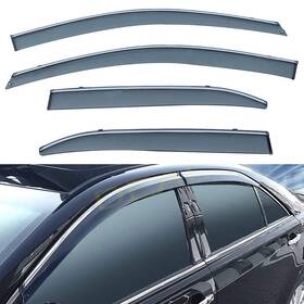 Ppp-wvs-camry2007 Deal Auto Electric Parts 4-piece Set Outside Mount Tape On/clip On Type Smoke Tinted Sun/rain Gua