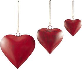 084001 Deco 79 Metal Heart Indoor Outdoor Decorative Bells 12 Inch 10 7 H Red