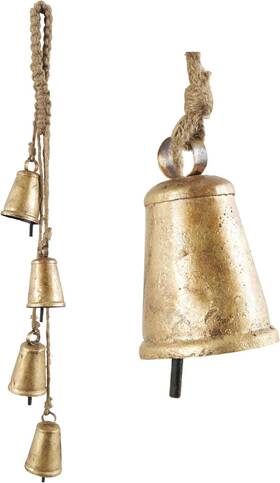 084739 Deco 79 Metal Decorative Cow Bells Tibetan 4 Inch X 3 29 Gold