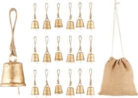 087350 Deco 79 Metal Indoor Outdoor Decorative Bells 2 Inch W 2.98 H Gold