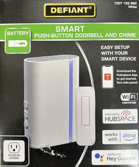 Defiant 016963130159 Smart Wireless Wi-fi Doorbell And Chime Works With Alexa Google -jn