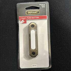 Defiant 058219221914 Sealed Wired Led Illuminated Doorbell Push Button Antique Brass