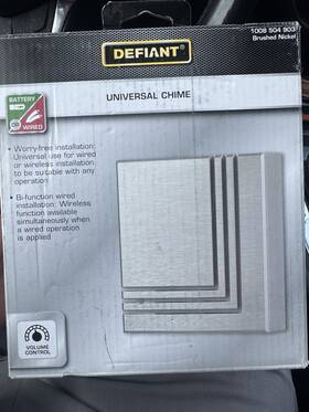 1008504903 Defiant Wireless Or Wired Universal Doorbell Chime Brushed Nickel