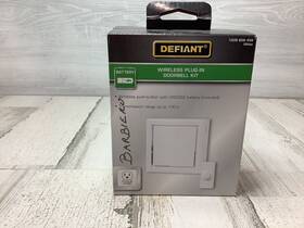 1008626458 Defiant Wireless Battery Operated Doorbell Kit With Push Button White