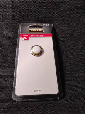 18000018 Defiant Wired Led Illuminated Doorbell Push Button Brass