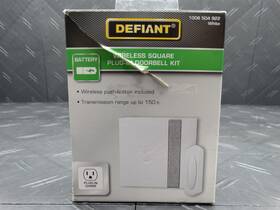 18000023 Defiant Wireless Plug-in Doorbell Kit With Push Button White