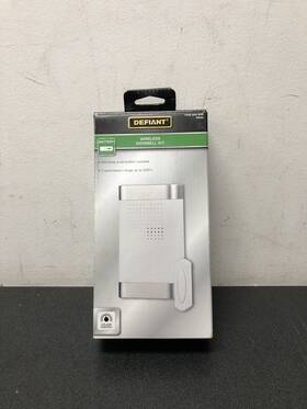 18000025 Defiant Wireless Battery Doorbell Kit White/nickel