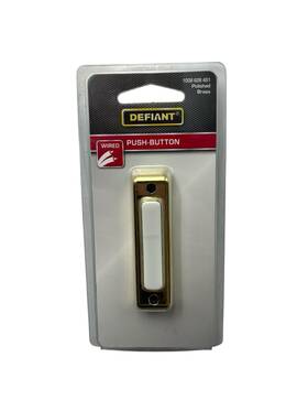 18000031 Defiant Wired Doorbell Push Button Polished Brass
