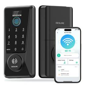 D110-plus Desloc Wifi Smart Lock D110 Plus Built-in Wi-fi 6.1 2.87 0.98 Inch Black