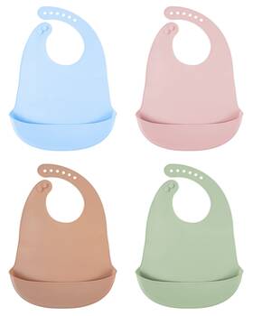 Df Dualferv 760354529984 4 Pcs Silicone Baby Bibs For Girls And Boys Waterproof... Fast Ship