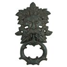 Ux1668 Door Knocker Green Man Iron Leaf Decorative Face Cast