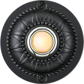 Dreyoo 705353913136 Round Metal Doorbell Push Button Black Wired Lighted Up Led But