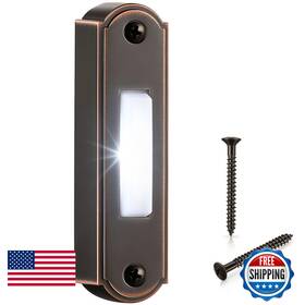 B0dpfz3dcy Dreyoo Metal Lighted Doorbell Button Heavy Duty Wired Door Bell Push