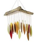 Driftwood Autumn Glass Blue Chime Blueg167 Handworks Leaves