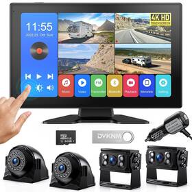 Tx104 Dvknm 4k Rv Backup Camera System 10.1 Inch Quad Split Touchscreen Monitor 4 1080p Hd Re
