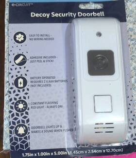 383102 E-circuit Wireless Battery Operated Lighted Push Button Doorbell White 5x1in