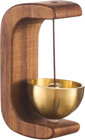Edingm 749083186064 Shopkeeper Door Bell Magnetic Wooden Wind Up Dark Color