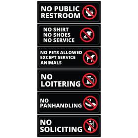 Ellopi 195759004567 Weather Uv Resistant Business Sticker 6 Pack. No Loitering Soliciting N