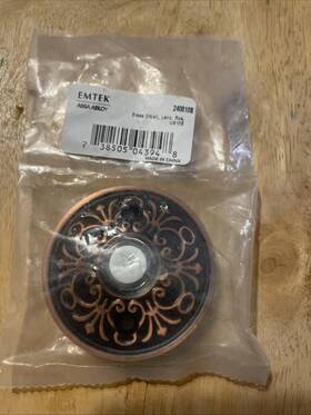 2406 Emtek 738505043948 2-3/4 Inch Diameter Lancaster Style Brass Lighted Doorbell Rosette
