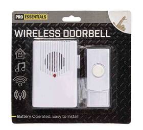 N0275 Essentials Pro White Wireless Doorbell Battery Operated And Easy To Install New