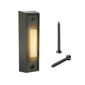 Etoper 753798620782 Lighted Doorbell Button Wired Door Bell Push Buttons Led Chime Black Rep